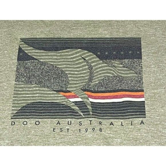 Doo Australia TShirt Kangaroo Mens Large Green Distressed Lounge Graphic Tee - Picture 1 of 6